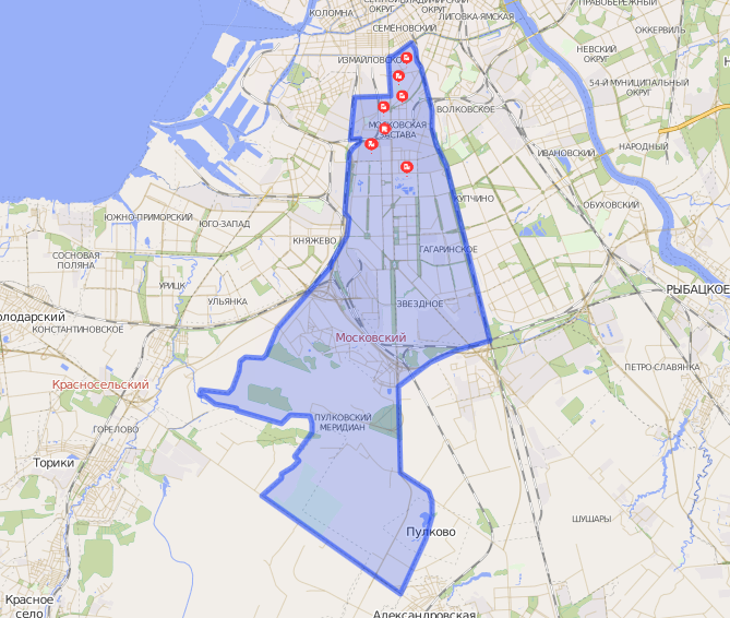 Округ санкт. Границы Московского района СПБ. Московский район СПБ на карте. Границы Московского района СПБ на карте. Питер Московский район карта.