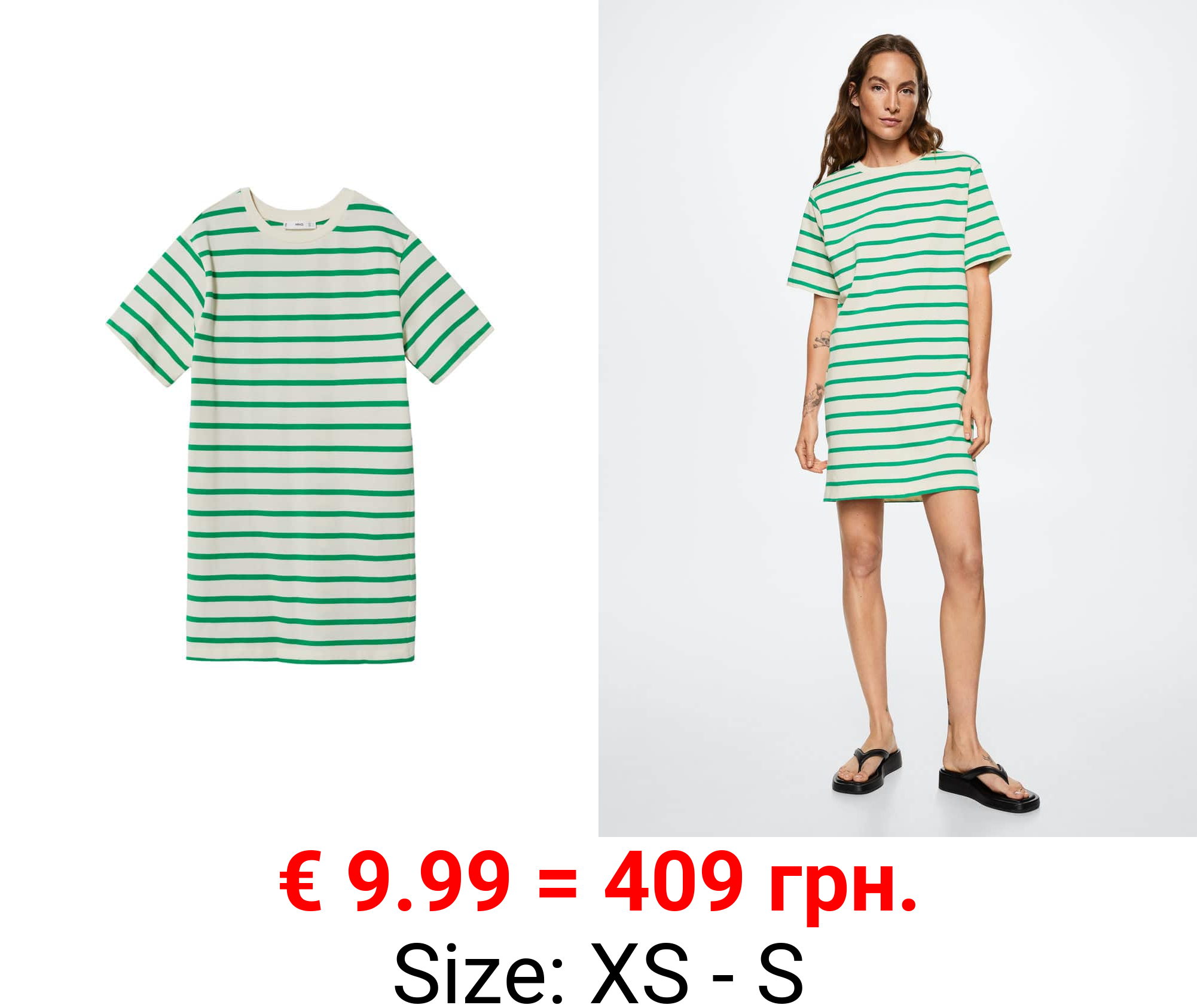 vestido algodón rayas