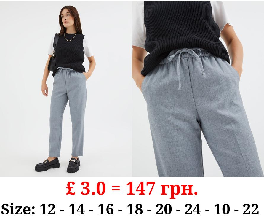 Grey Formal Tie Waist Trousers