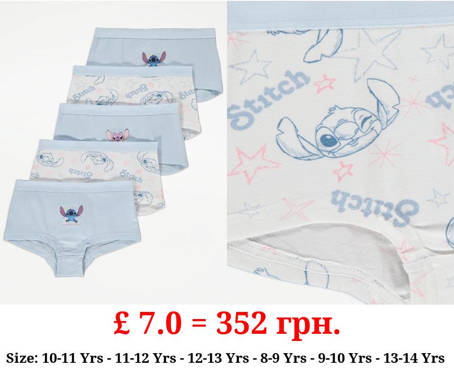 Disney Lilo and Stitch Print Blue Shorts 5 Pack