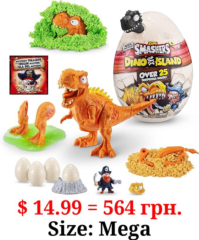 Smashers Dino Island Mega Egg T-Rex Toy by ZURU, Dinosaur Toys for Kids 5+, Includes 25 Surprises - Great Filled with Slime, Sand and More, Ages 5+