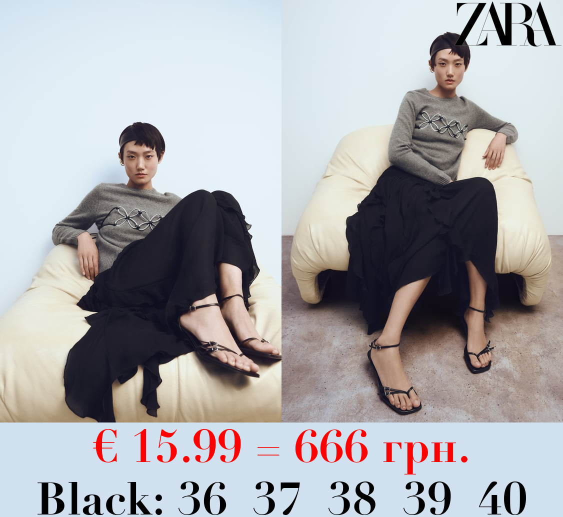 LEATHER STRAPPY SANDALS WITH BUCKLES