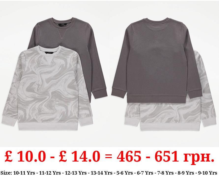 Grey Tie Dye Sweatshirts 2 Pack