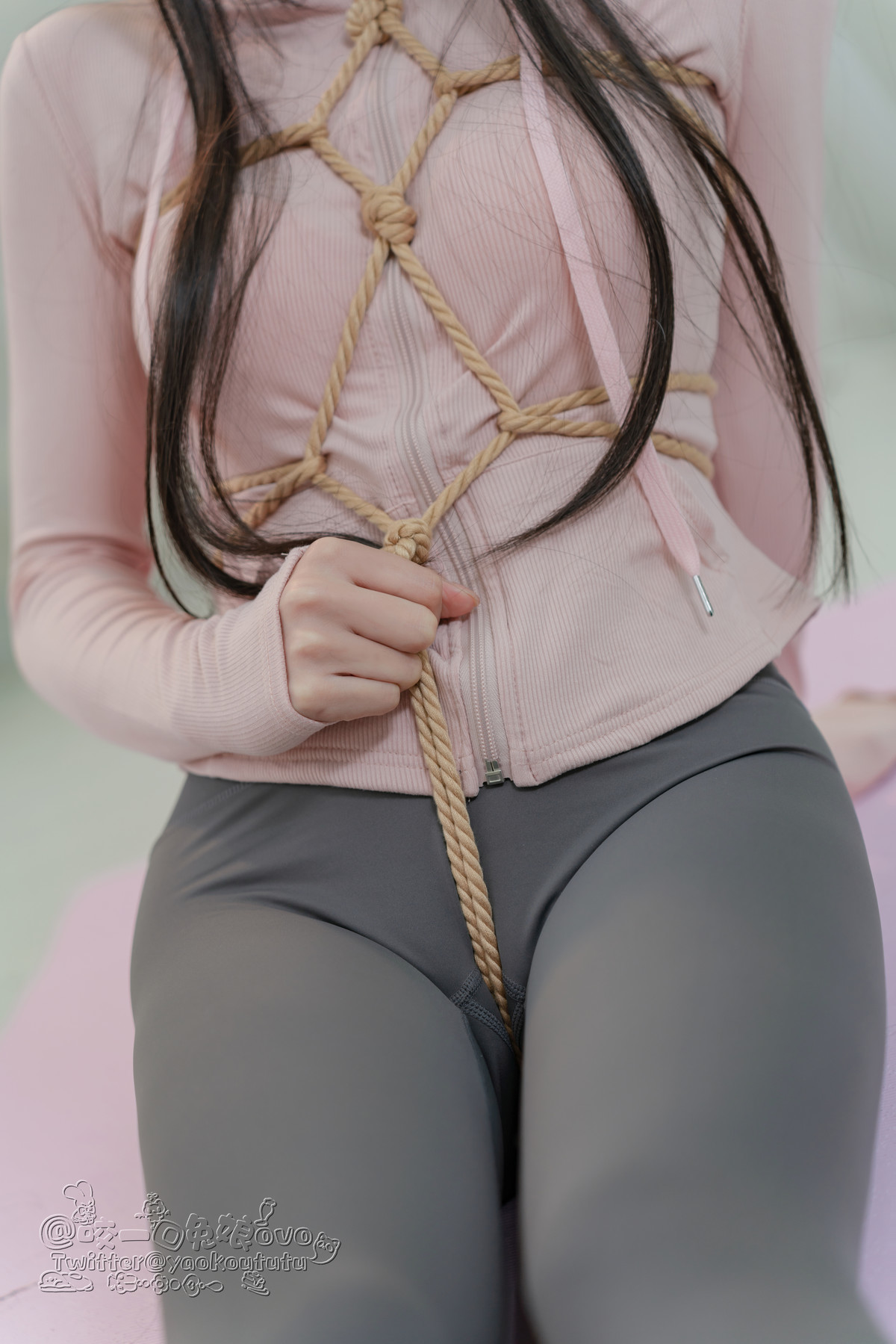 Cosplay 黏黏团子兔 兔娘瑜伽私教课 41
