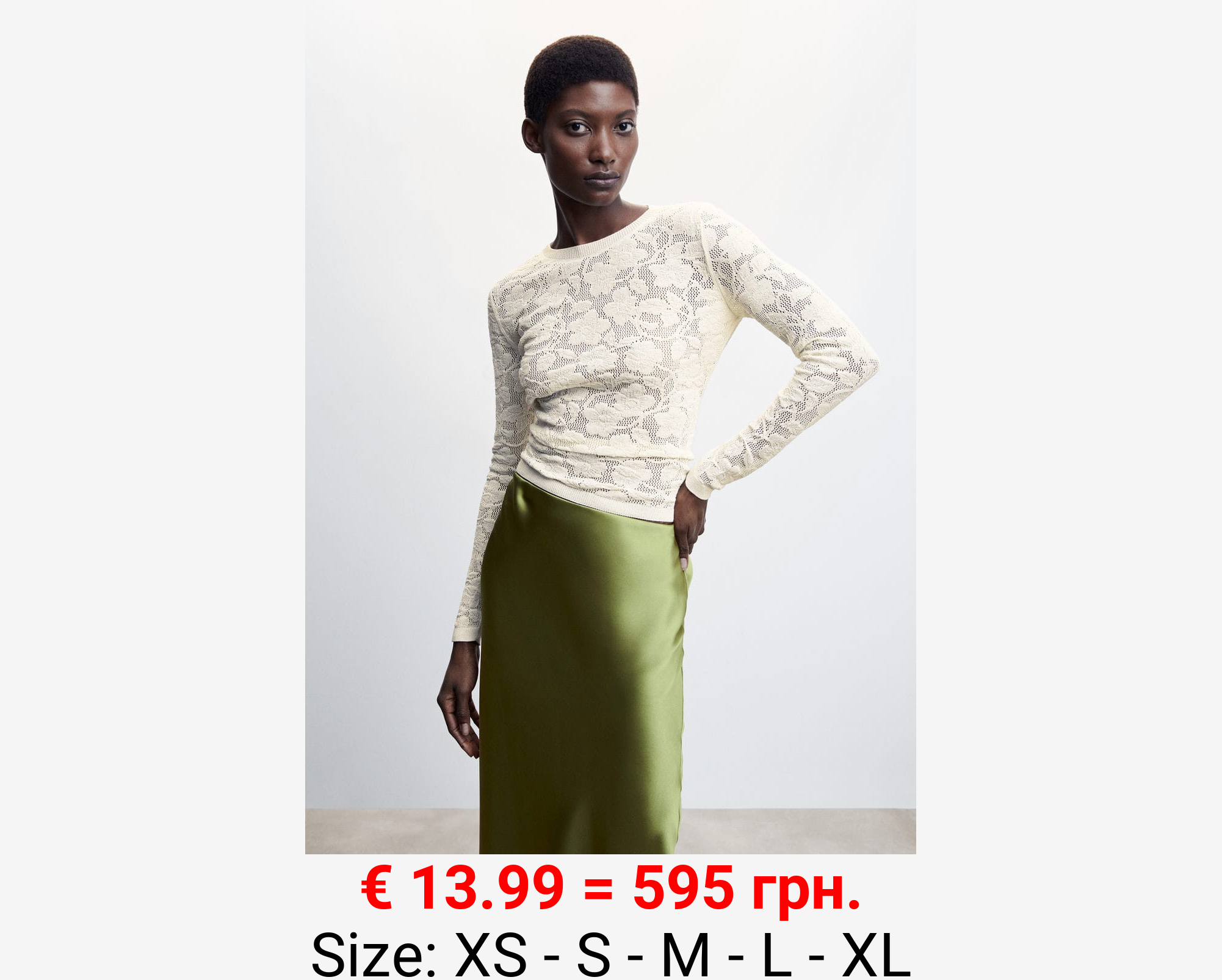 Top punto calado floral