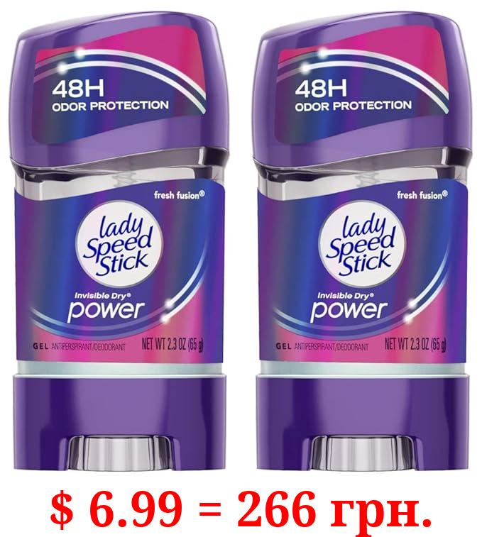 Lady Speed Stick 48HR Antiperspirant Deodorant Gel Fresh Fusion 2.30 oz (Pack of 2)
