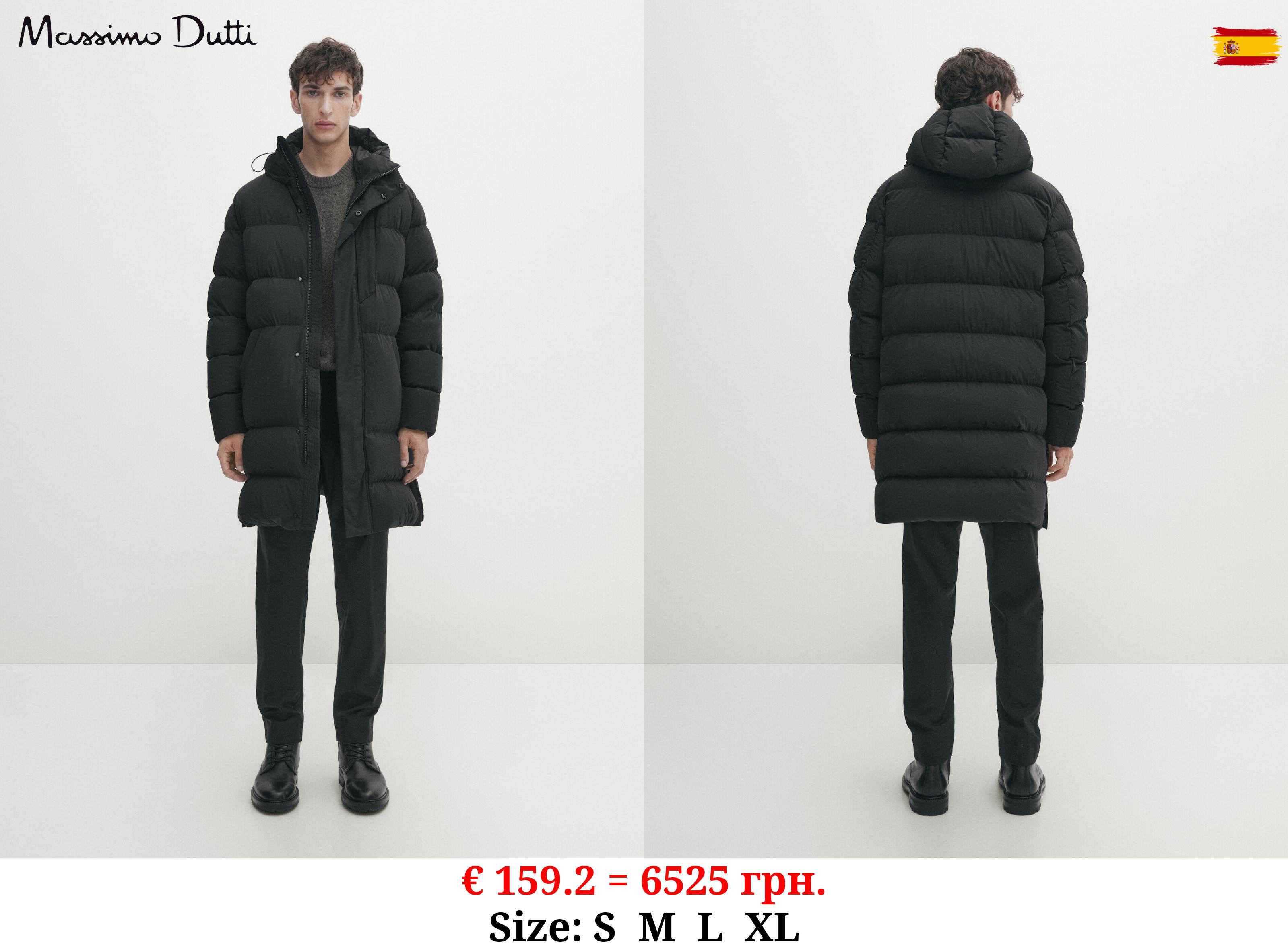 Bi-stretch down and feathers filling jacket BLACK