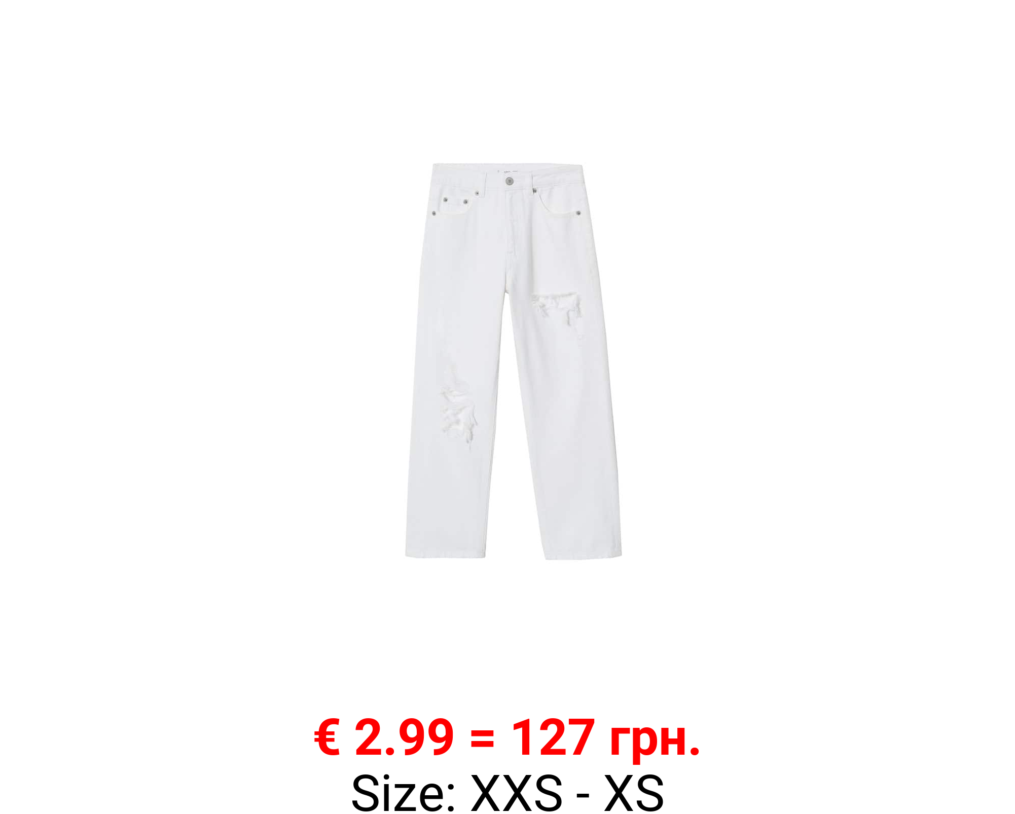 Jeans straight-fit rotos decorativos 