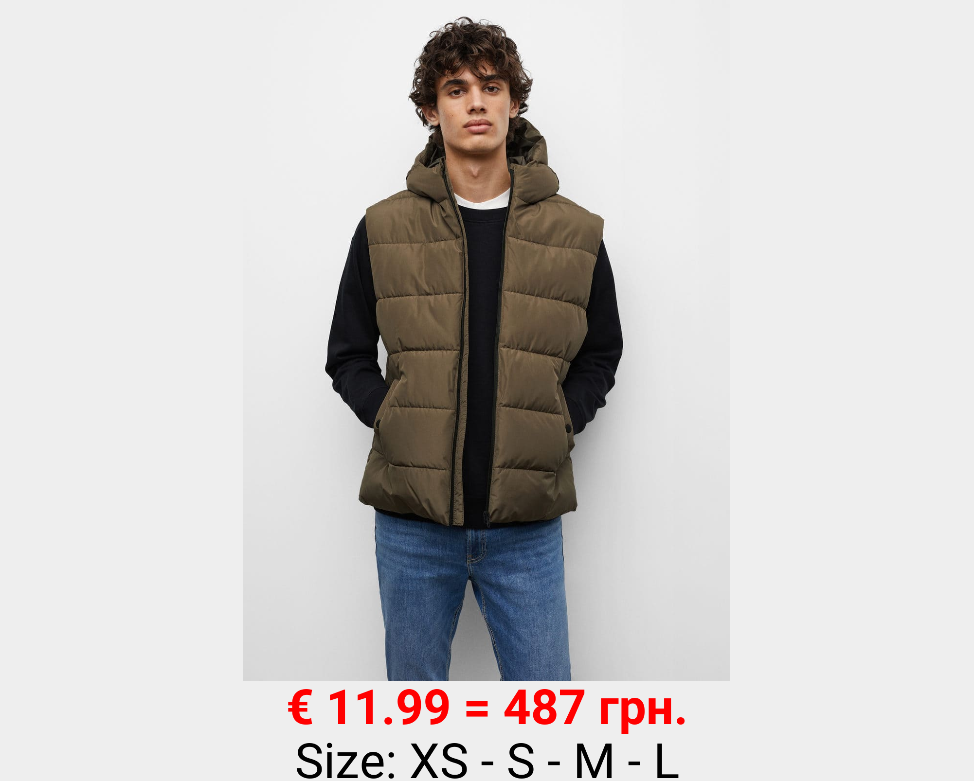 Chaleco capucha plumas