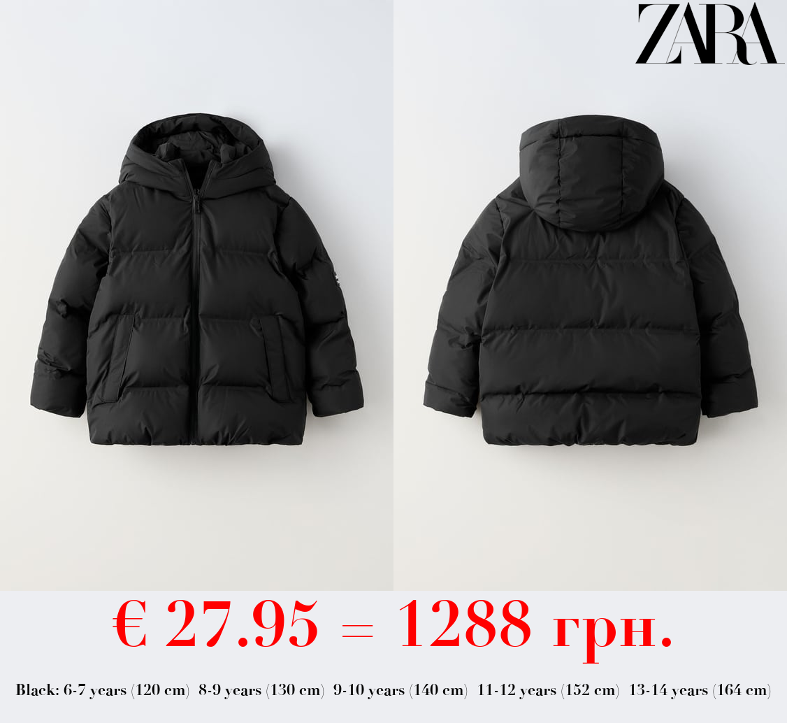 WATER-REPELLENT DOWN JACKET WITH LABEL