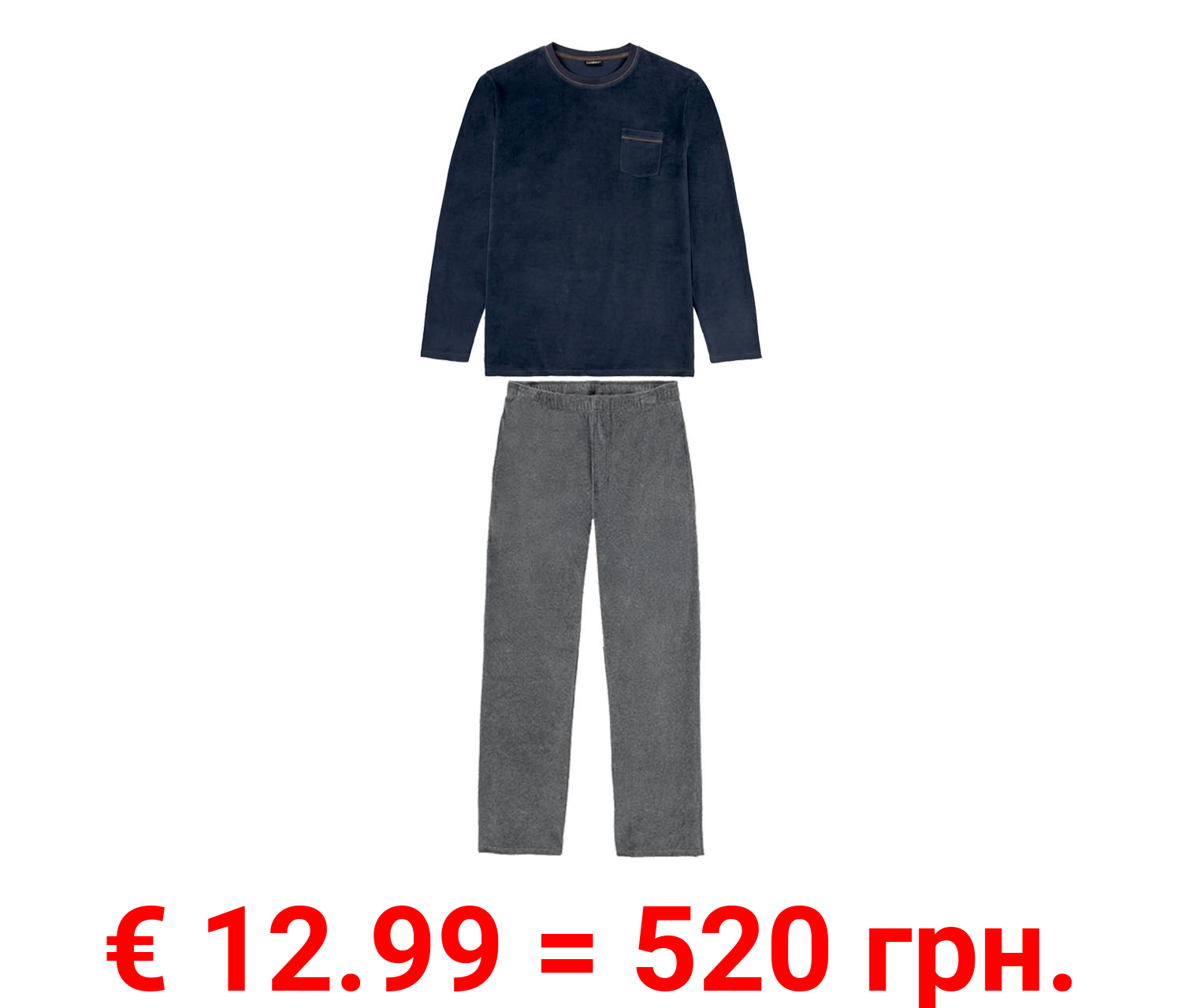 LIVERGY® Herren Pyjama, mit Eingrifftaschen