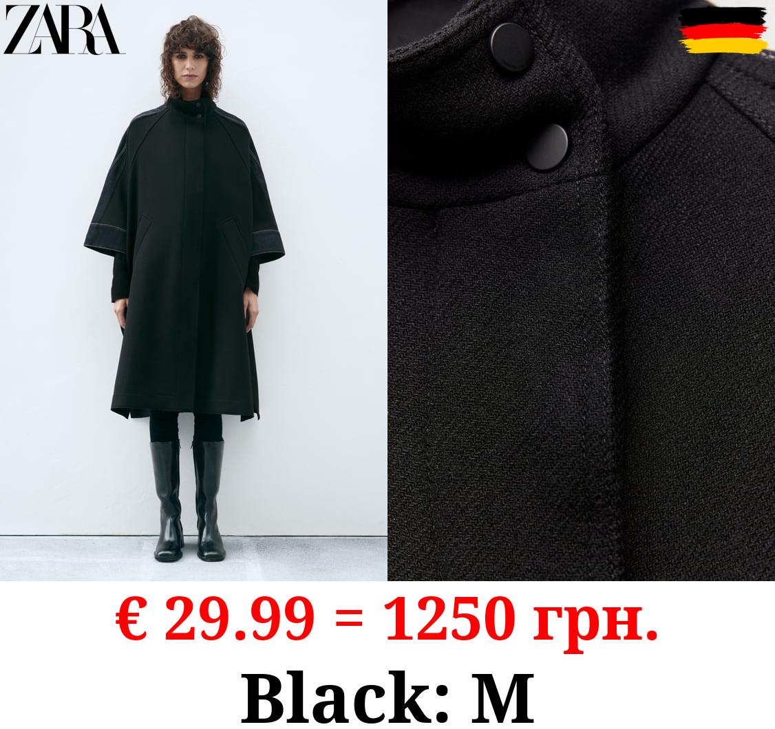 ZW COLLECTION CONTRAST MANTECO WOOL CAPE