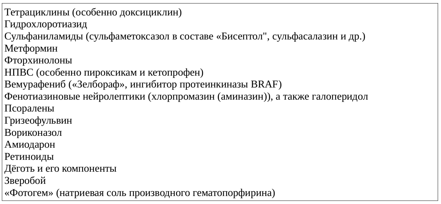 Лекарства и солнце – Telegraph