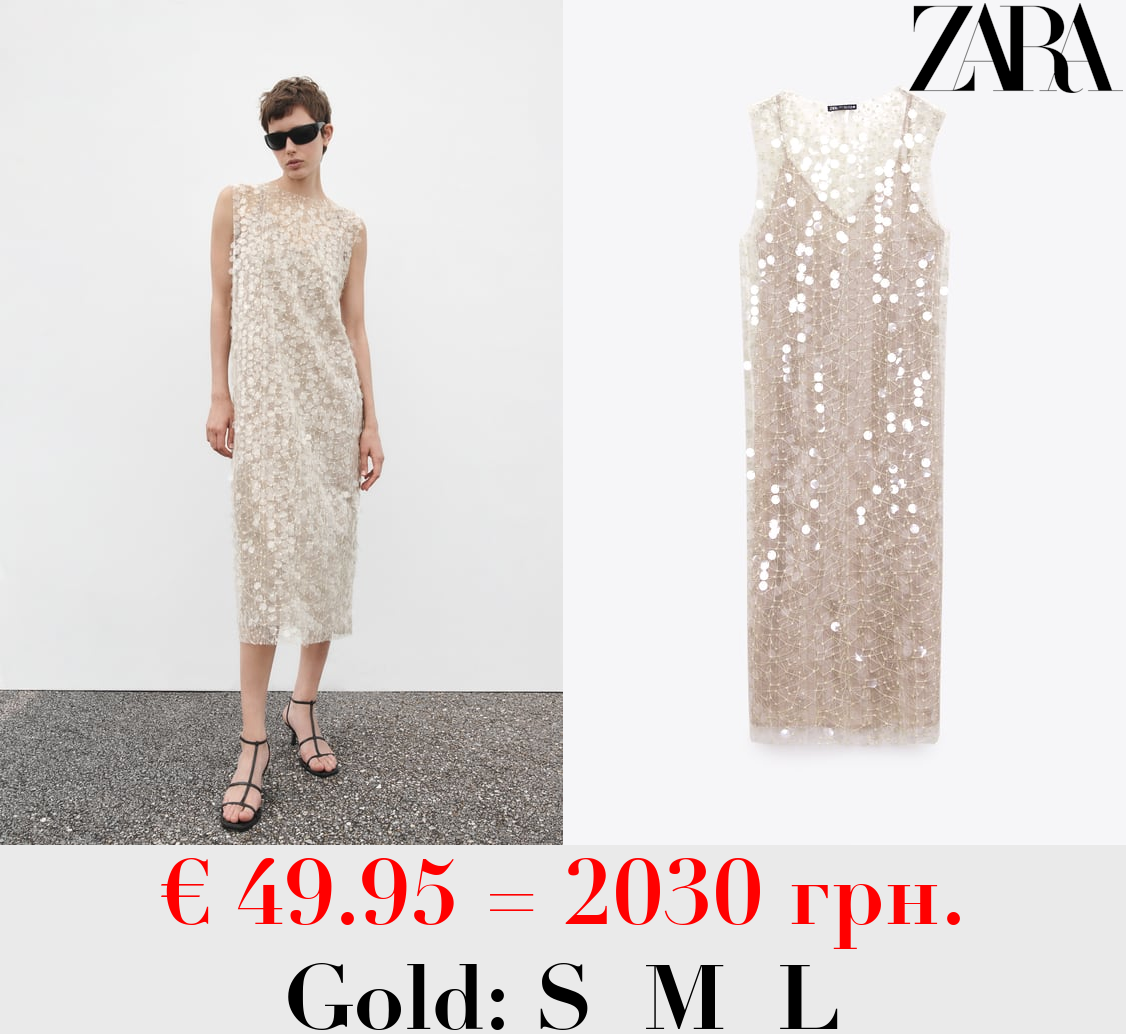 SEQUINNED MIDI DRESS