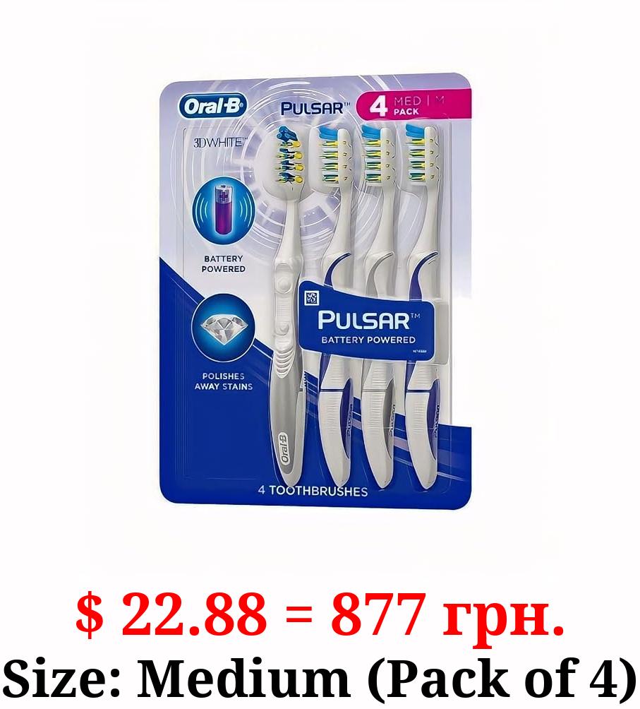 Oral-B Pulsar Vibrating Bristles Toothbrush, Medium, 4 Pack