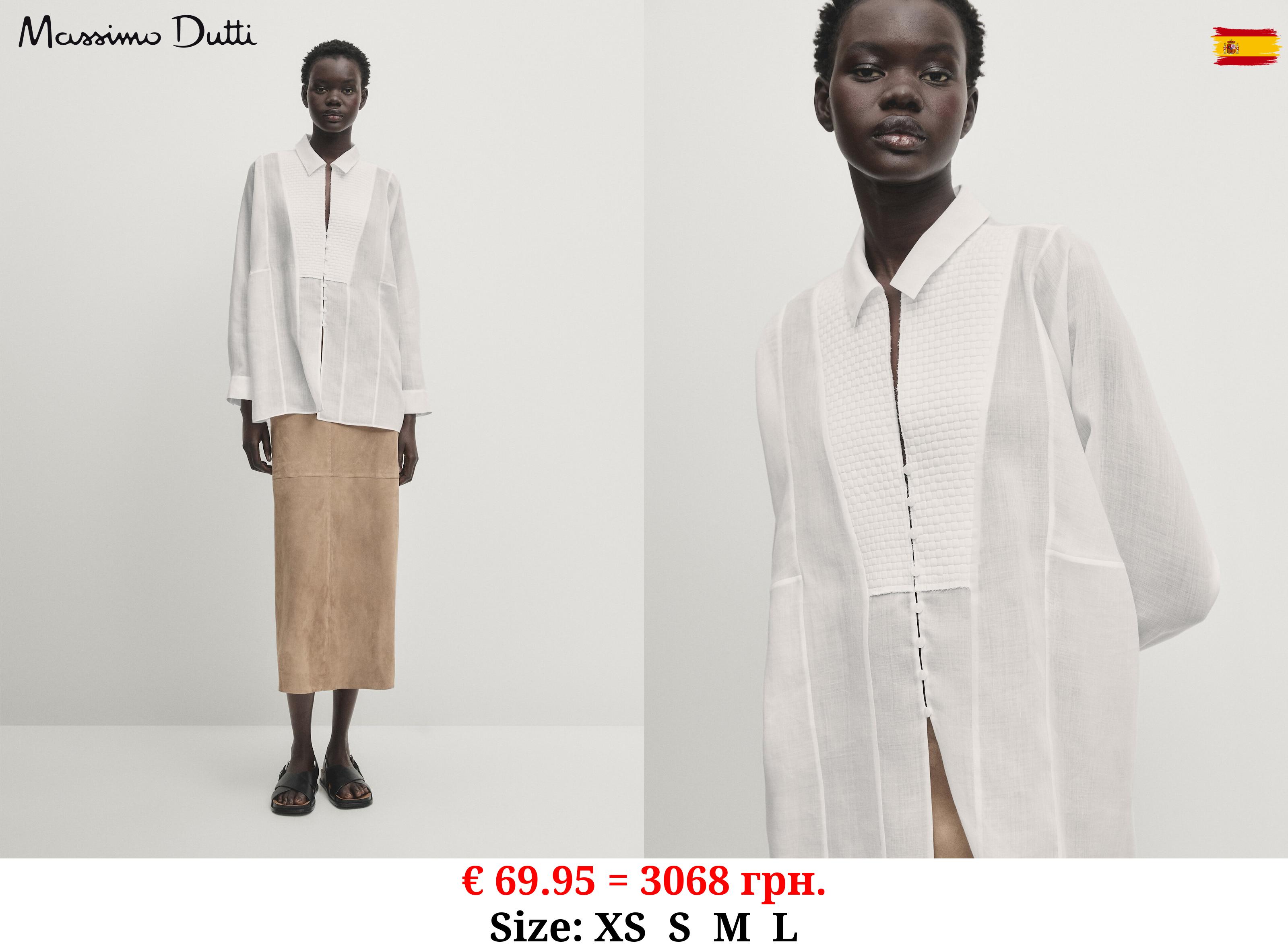 Shirt with bib detail WHITE