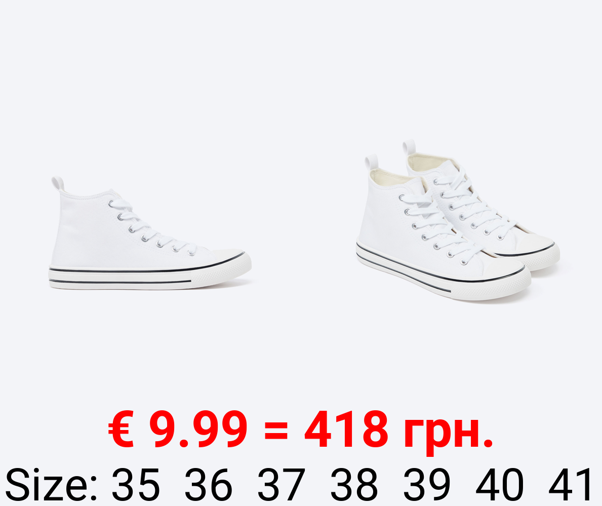 High-top sneakers with toecap