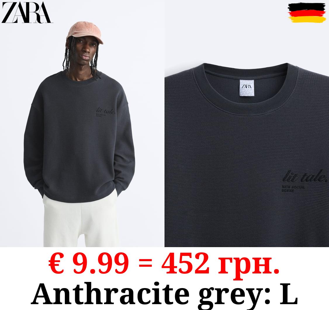 CHECK-TEXTURE SWEATSHIRT