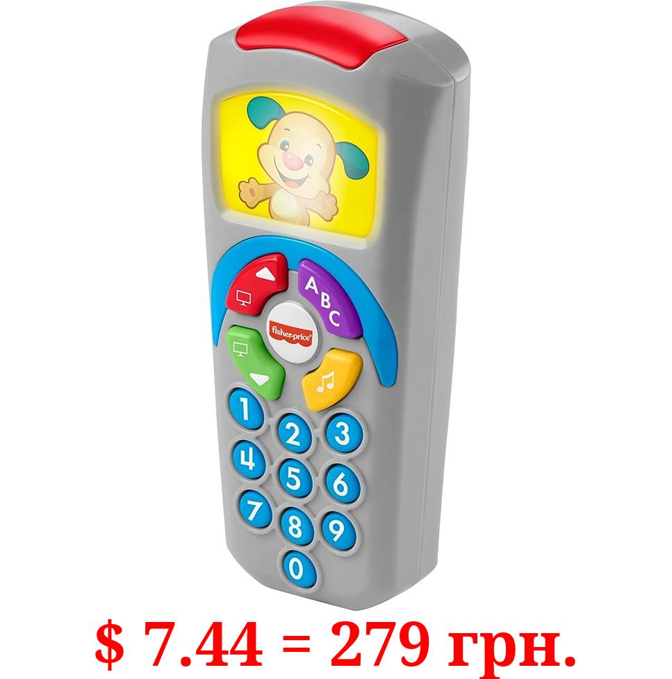 Fisher-Price Laugh & Learn Baby Learning Toy, Puppy's Remote Pretend TV Control with Music and Lights for Ages 6+ Months