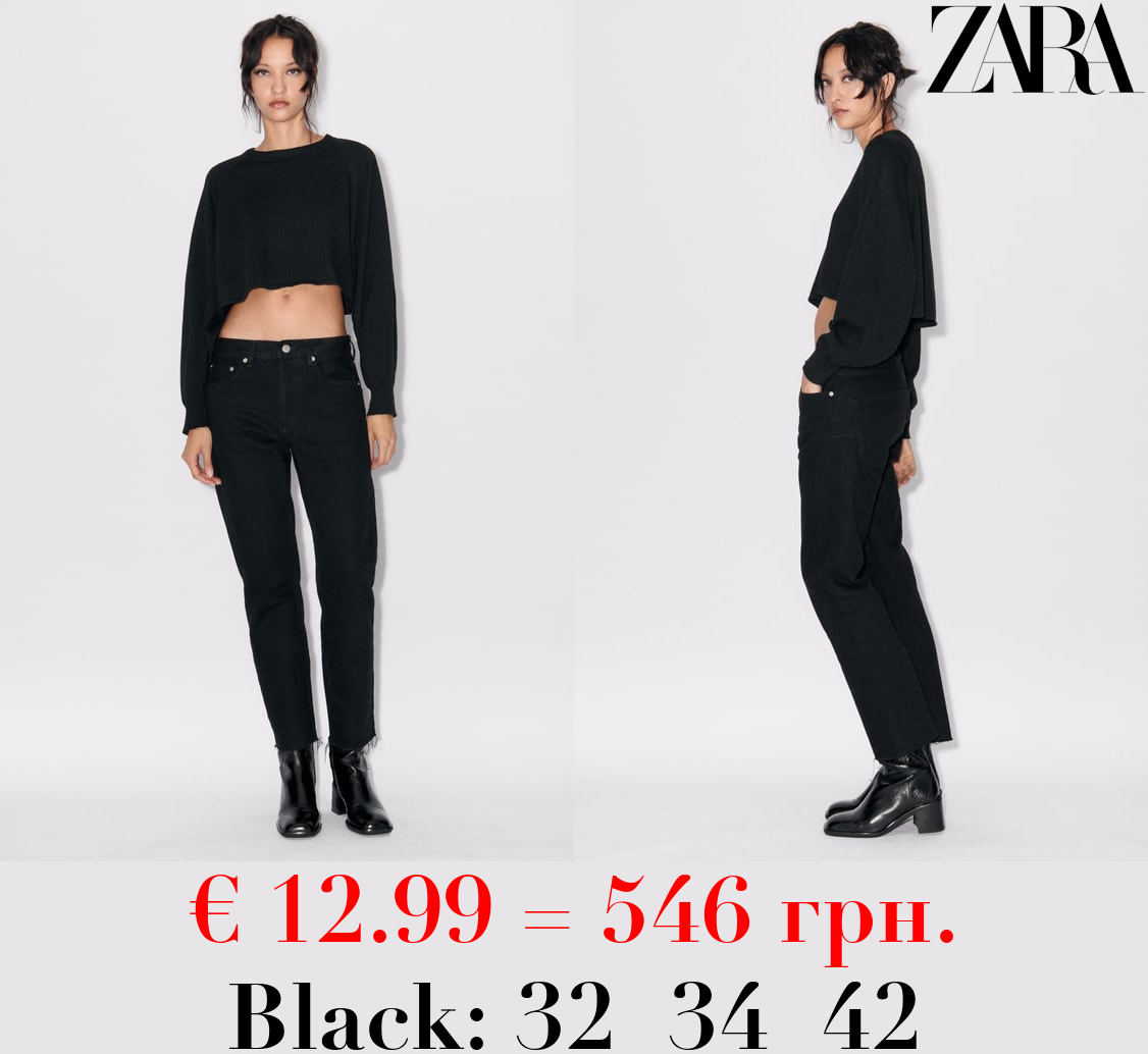 ZW COLLECTION STRAIGHT-LEG MID-RISE JEANS