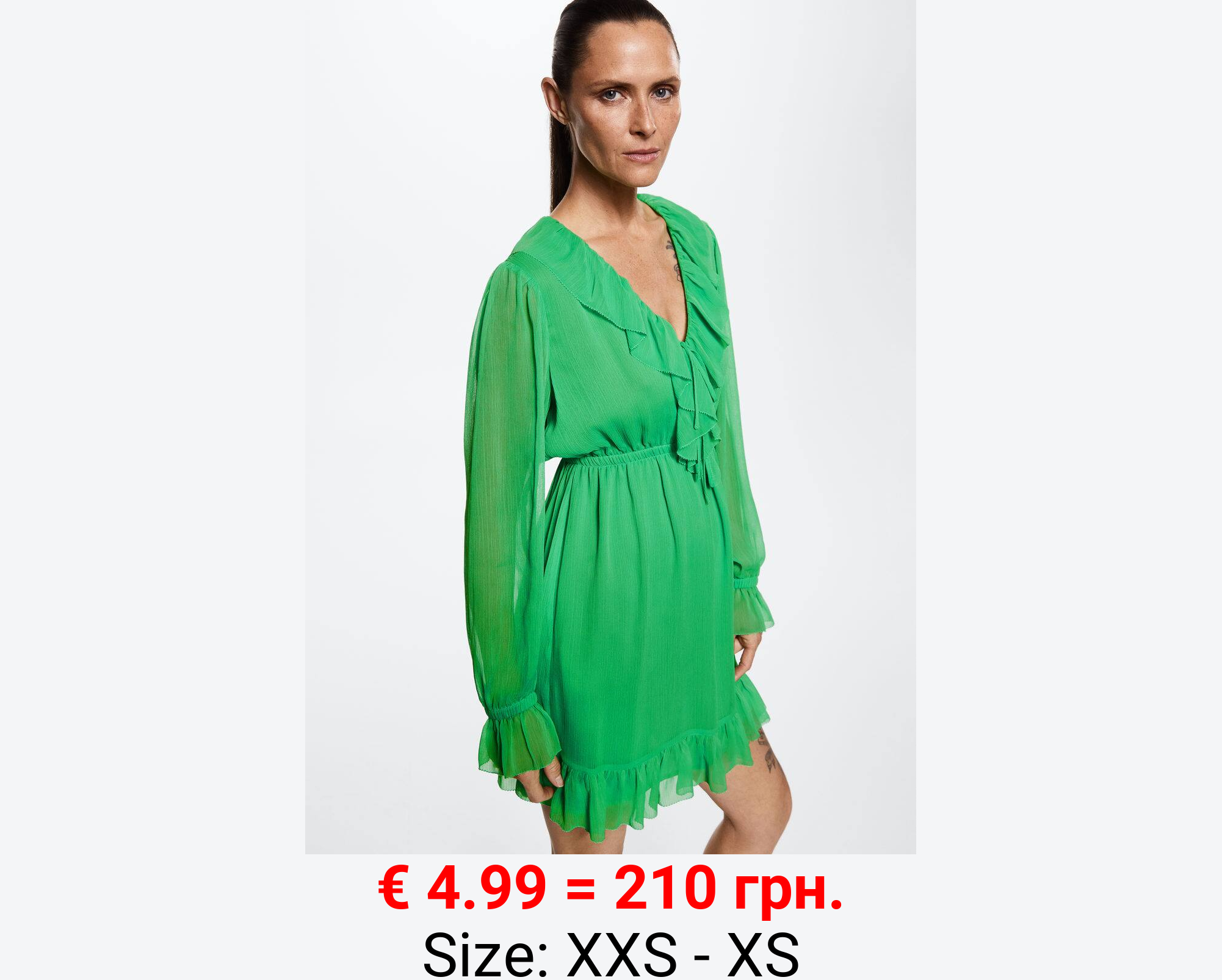 Vestido textura volantes