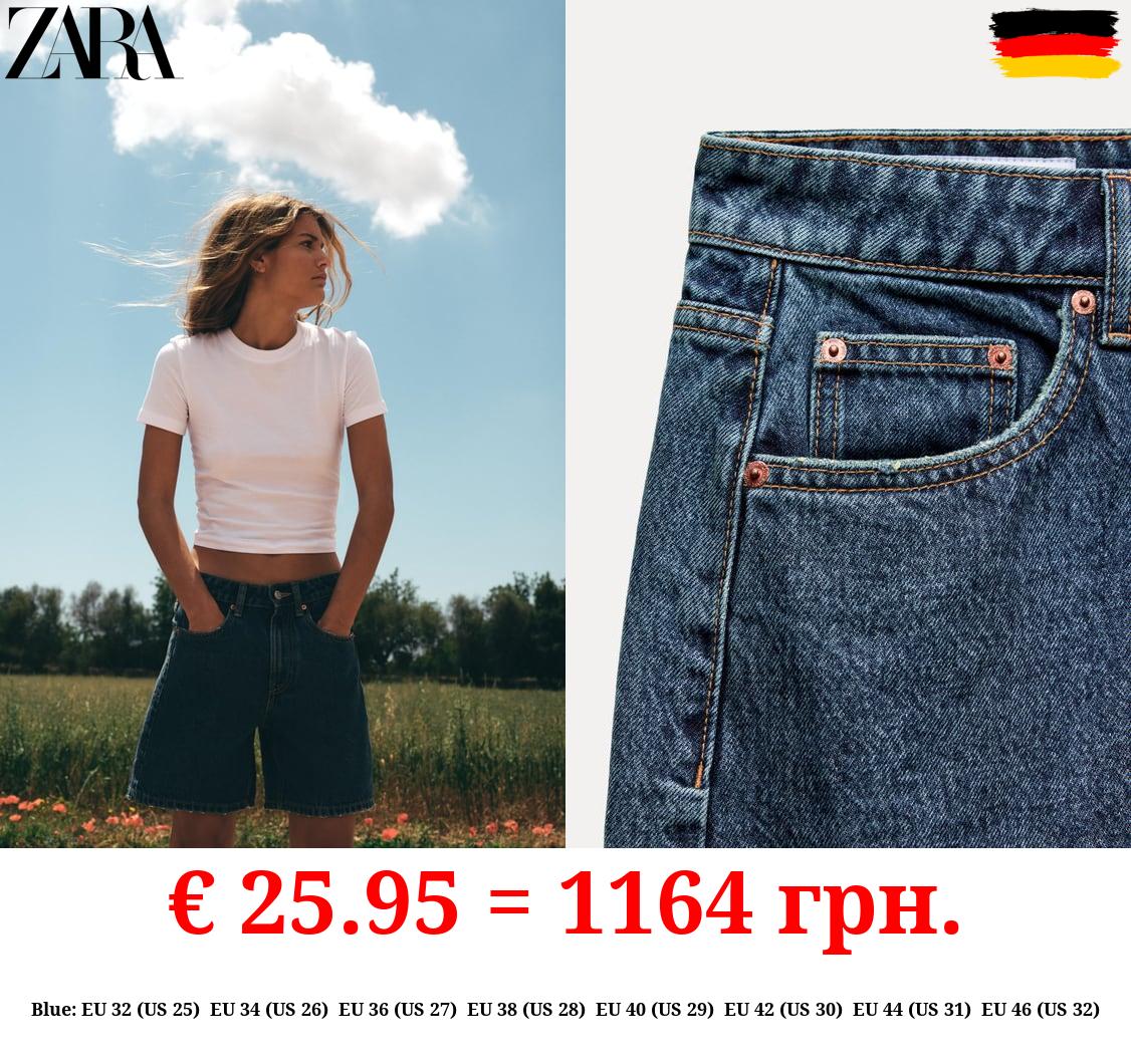 TRF MID-RISE DENIM BERMUDA SHORTS