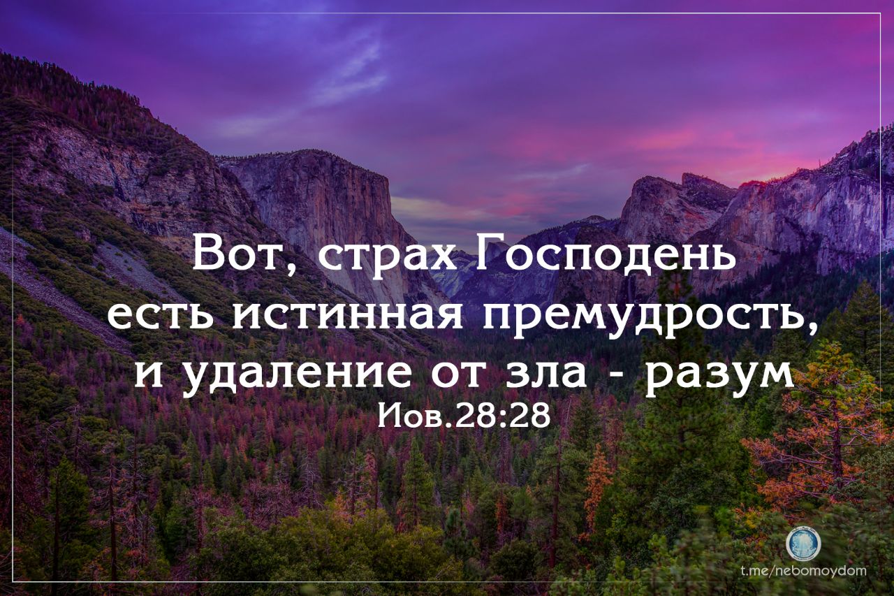 Начало мудрости страх господень картинка