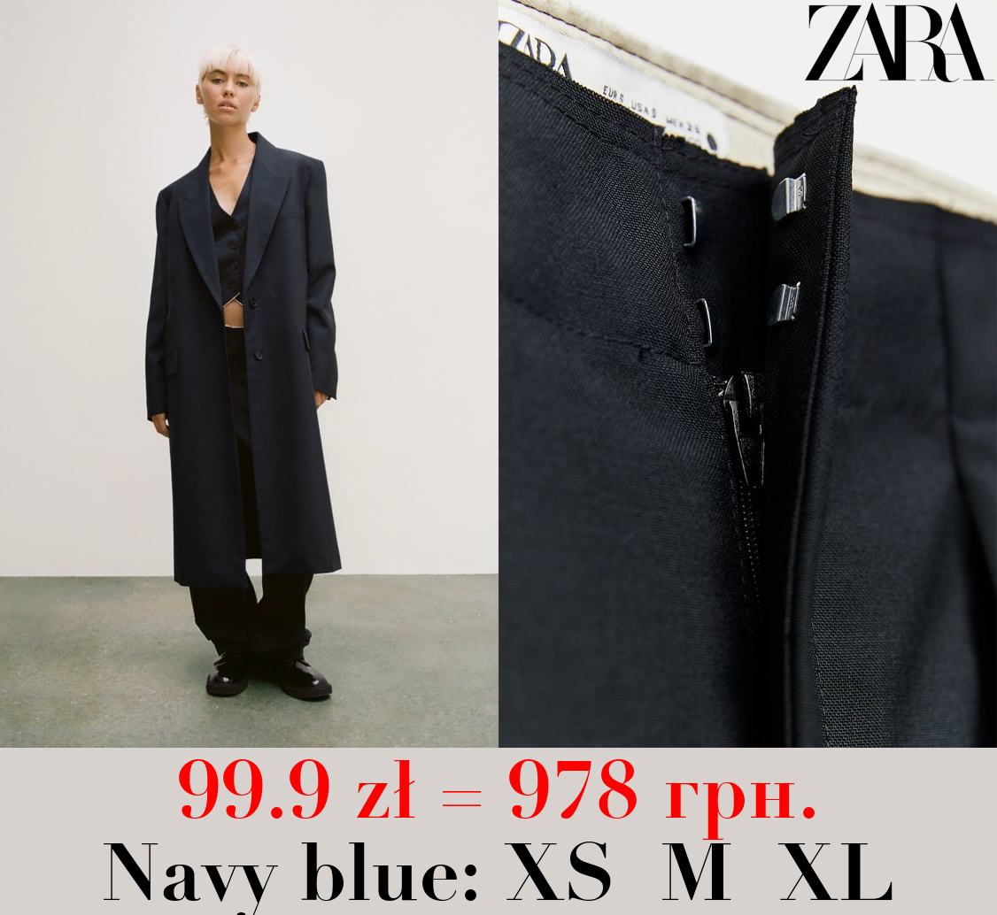 ZW COLLECTION DARTED MINIMALIST TROUSERS