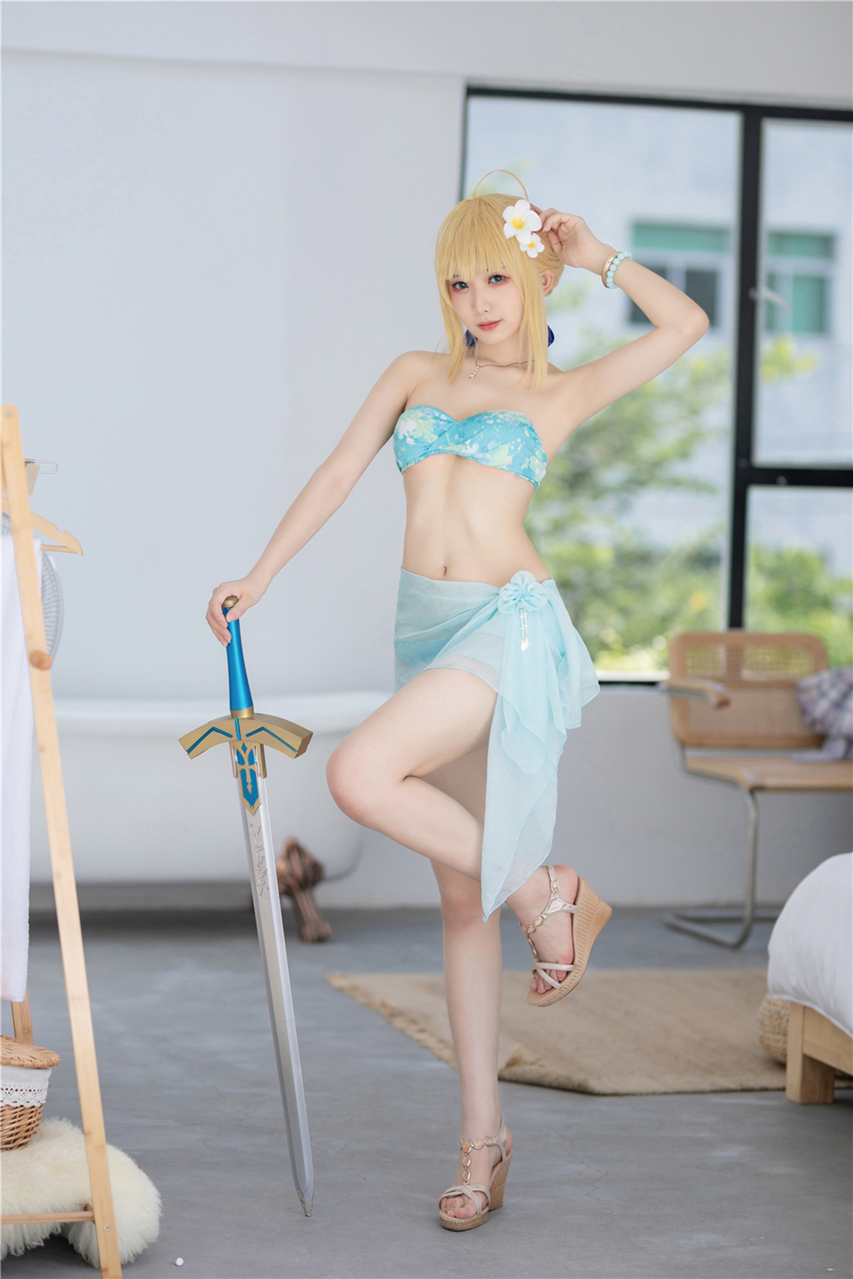 Cosplay 封疆疆v 阿尔托莉雅 潘德拉贡 泳装 9