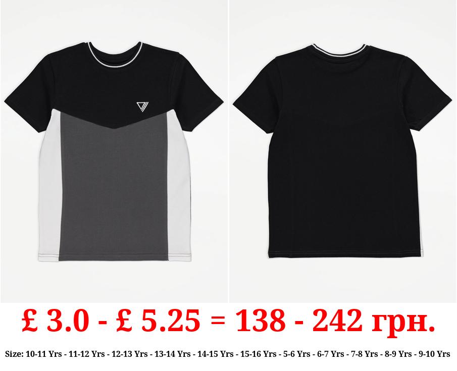 Black Colour Block Top