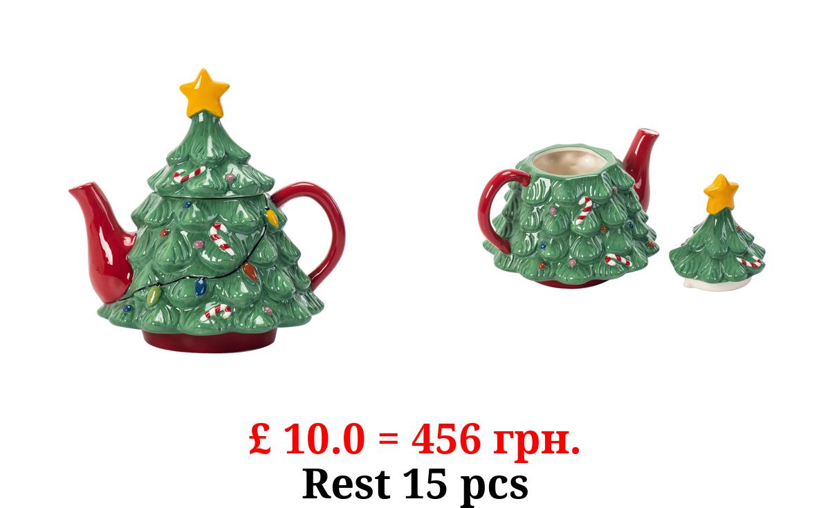 Green Christmas Tree-Shaped Teapot