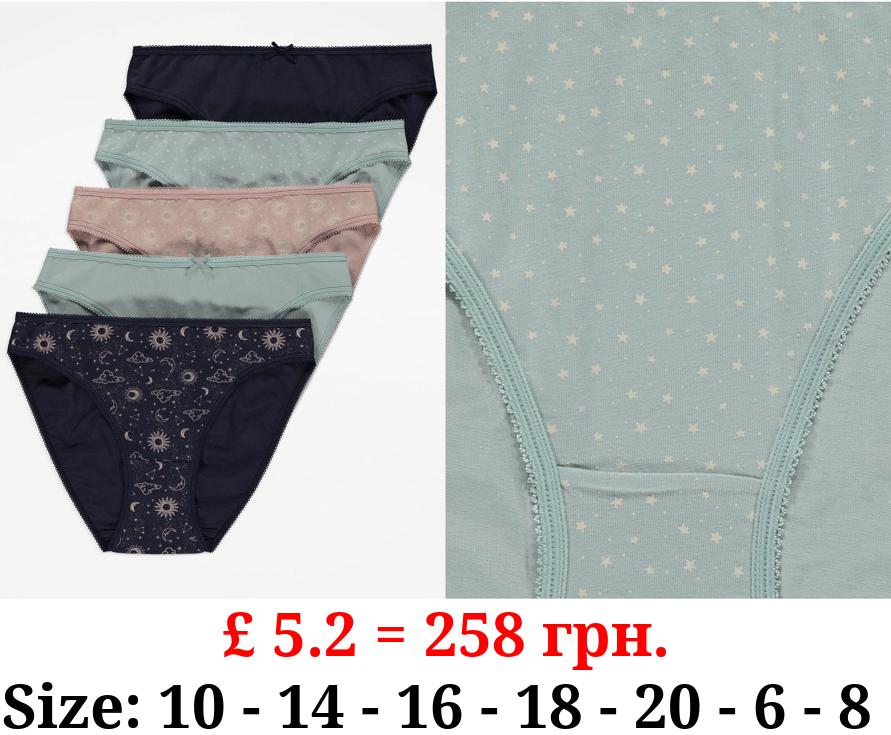 Celestial High Leg Knickers 5 Pack