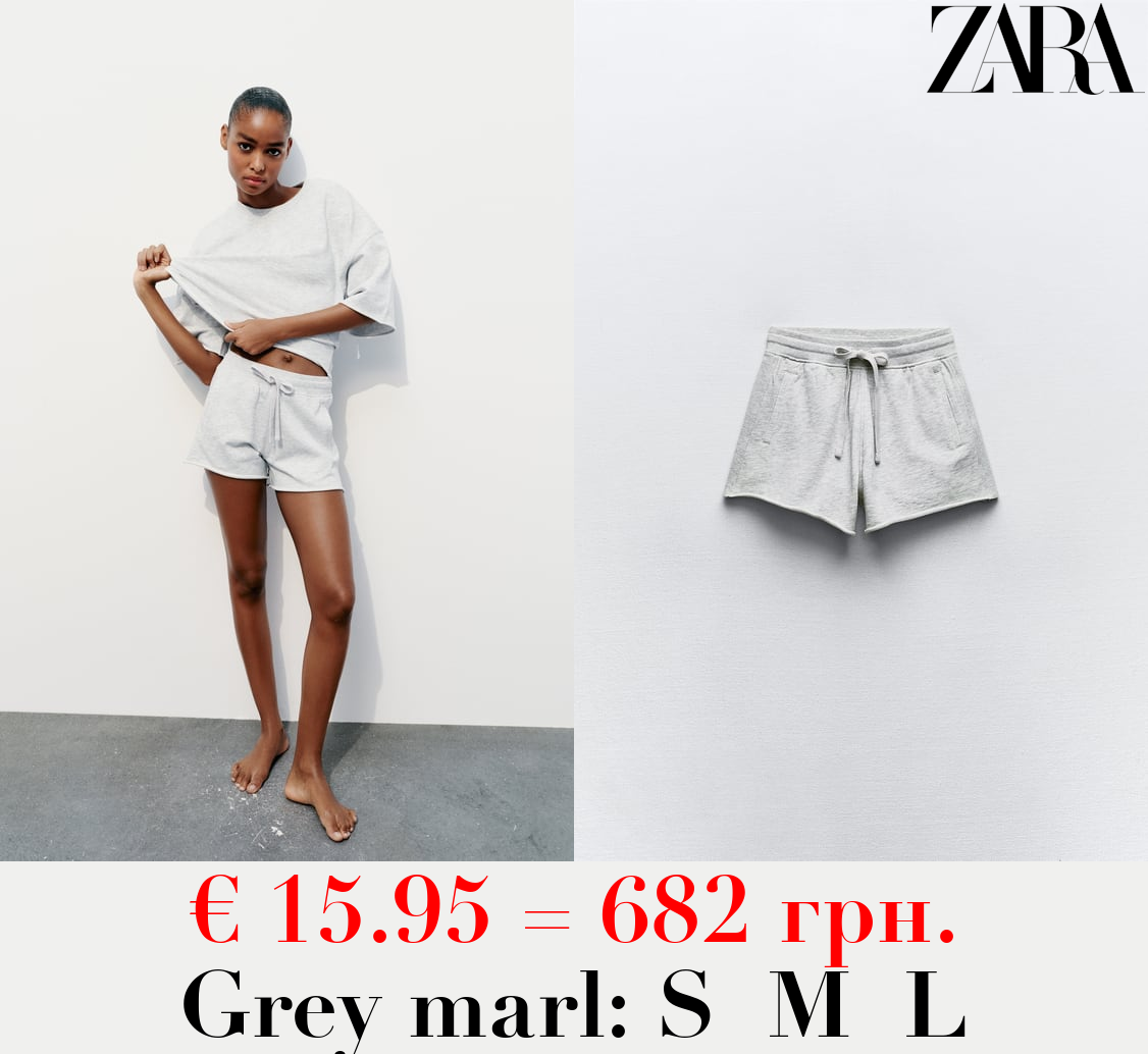 FADED-EFFECT PLUSH SHORTS