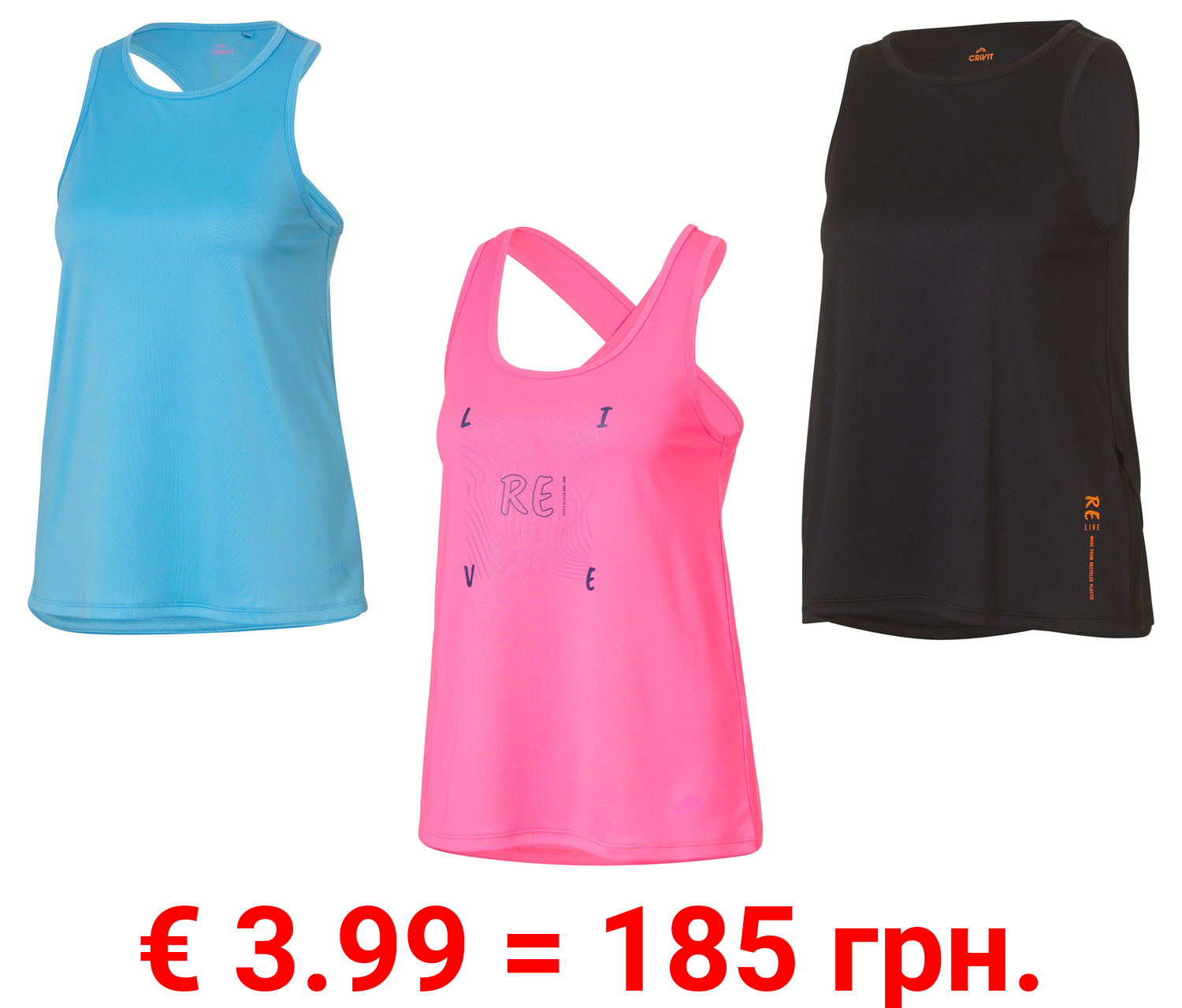 CRIVIT Damen Funktionstop, feuchtigkeitsableitend