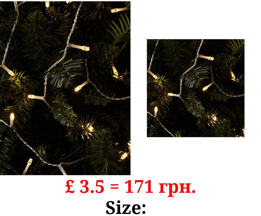 Warm White LED String Lights on Clear Cable - Various Lengths