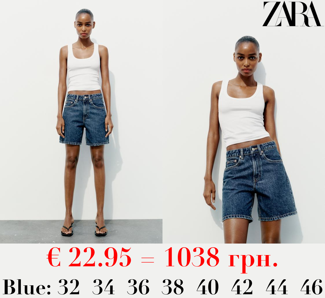 TRF MID-RISE DENIM BERMUDA SHORTS