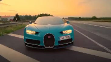 Bugatti Chiron pasando de 400km/h a 200km/h