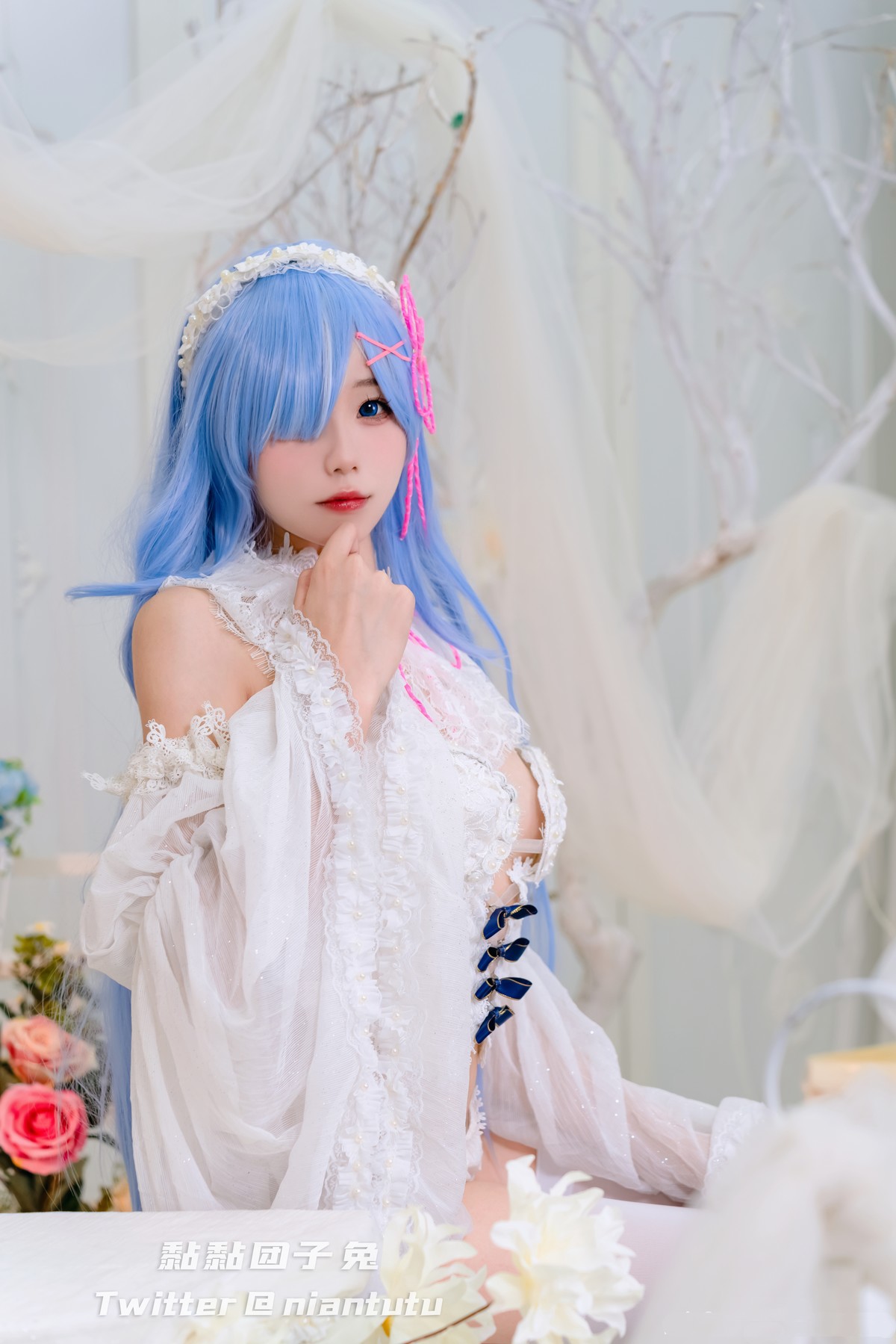 Cosplay 黏黏团子兔 长发蕾姆 12
