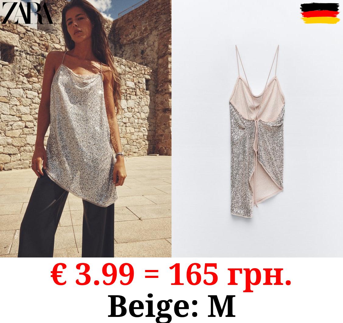 ASYMMETRIC SEQUINNED TOP