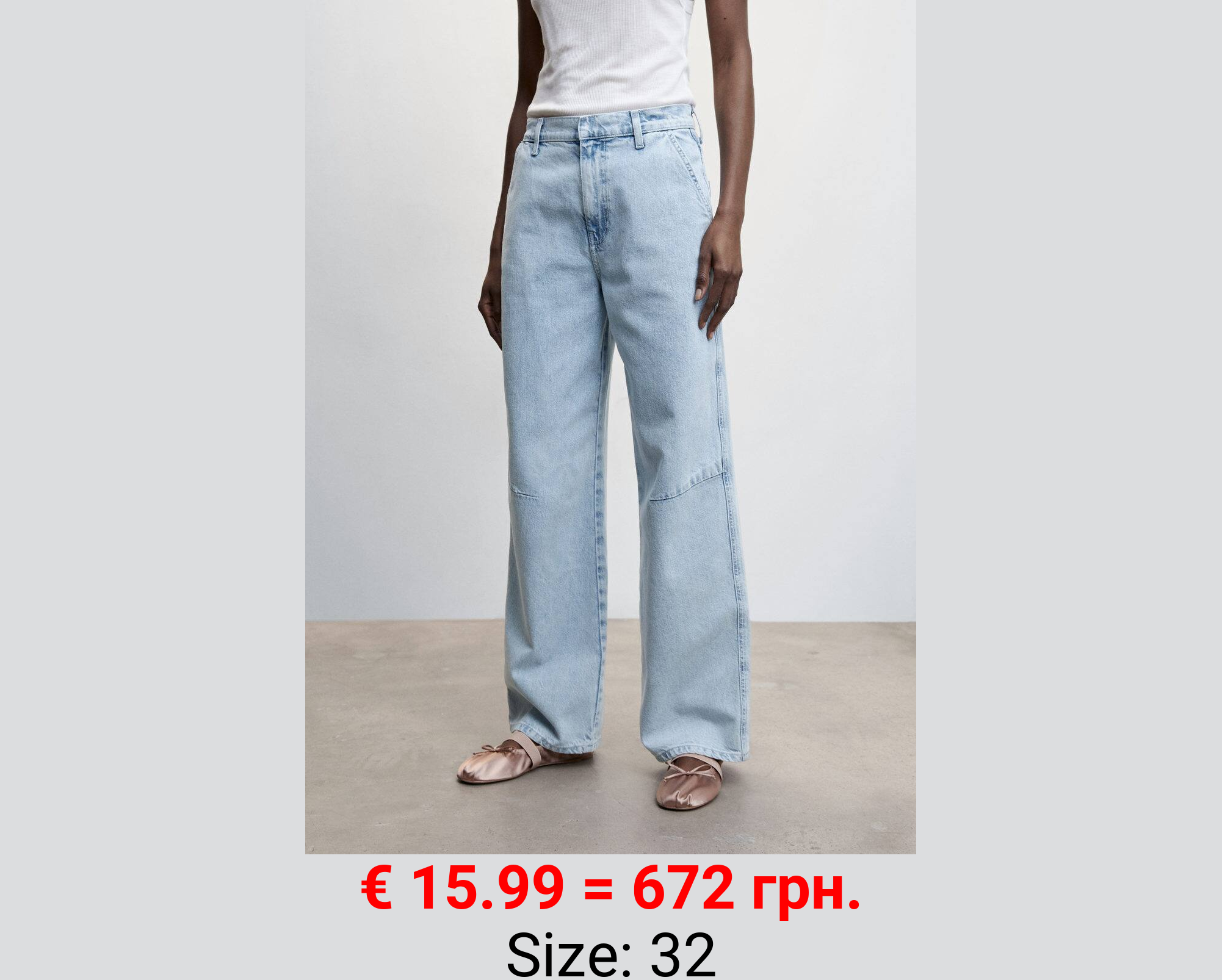 Jeans wideleg tiro medio