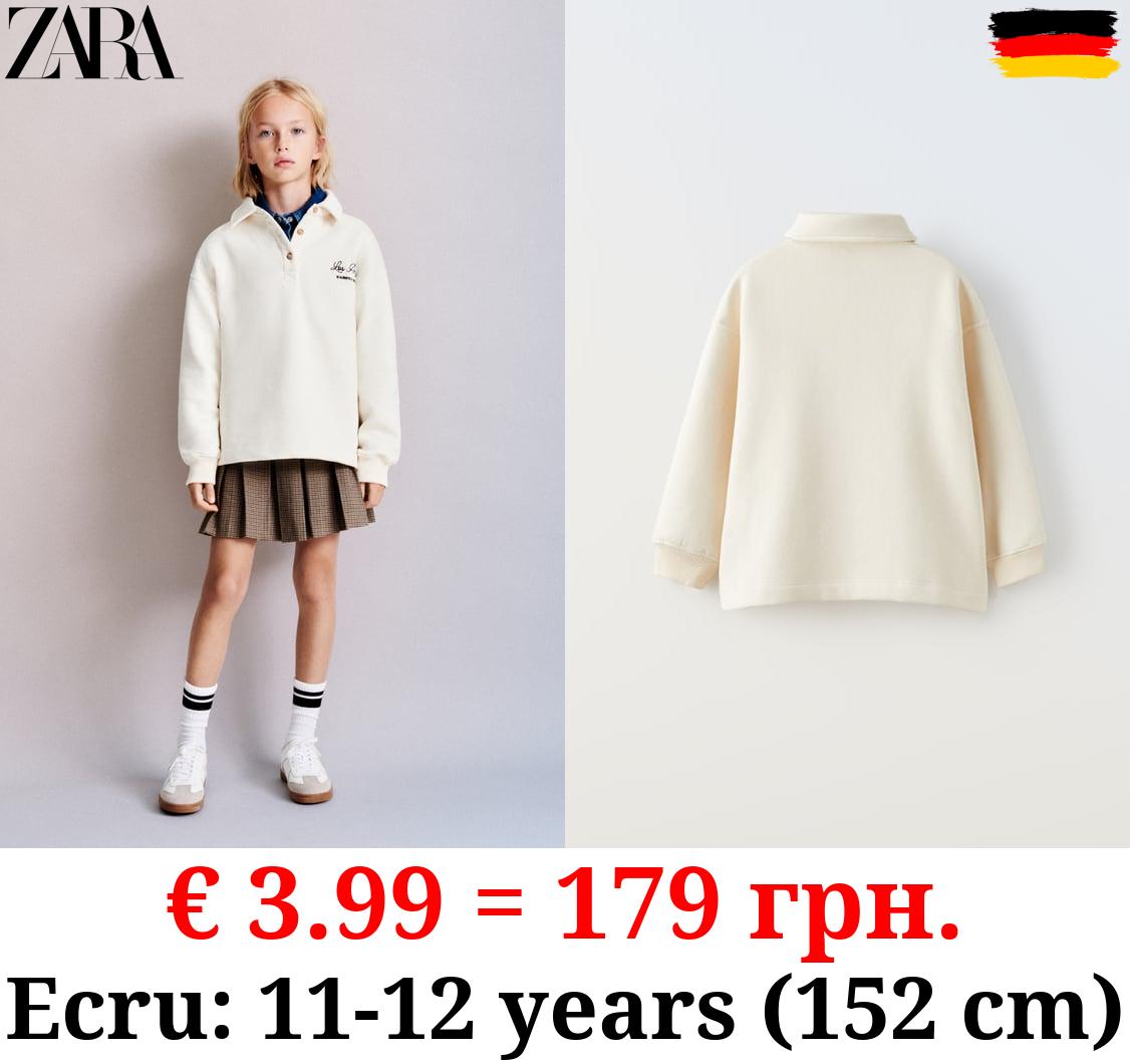 EMBROIDERED POLO SWEATSHIRT