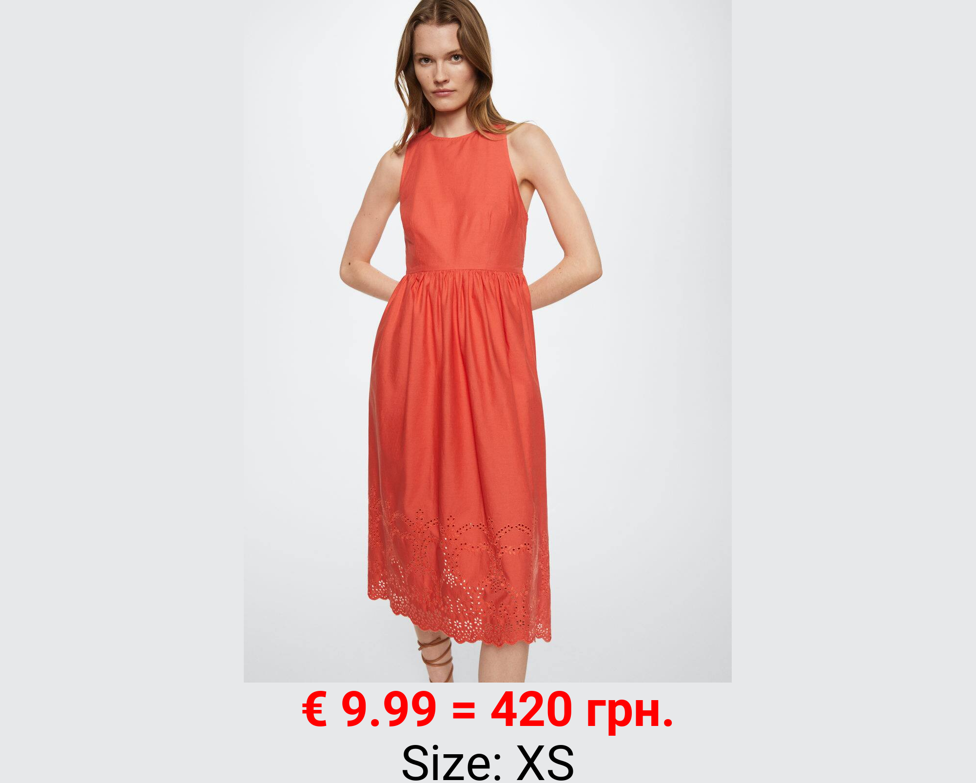 Vestido bordado algodón