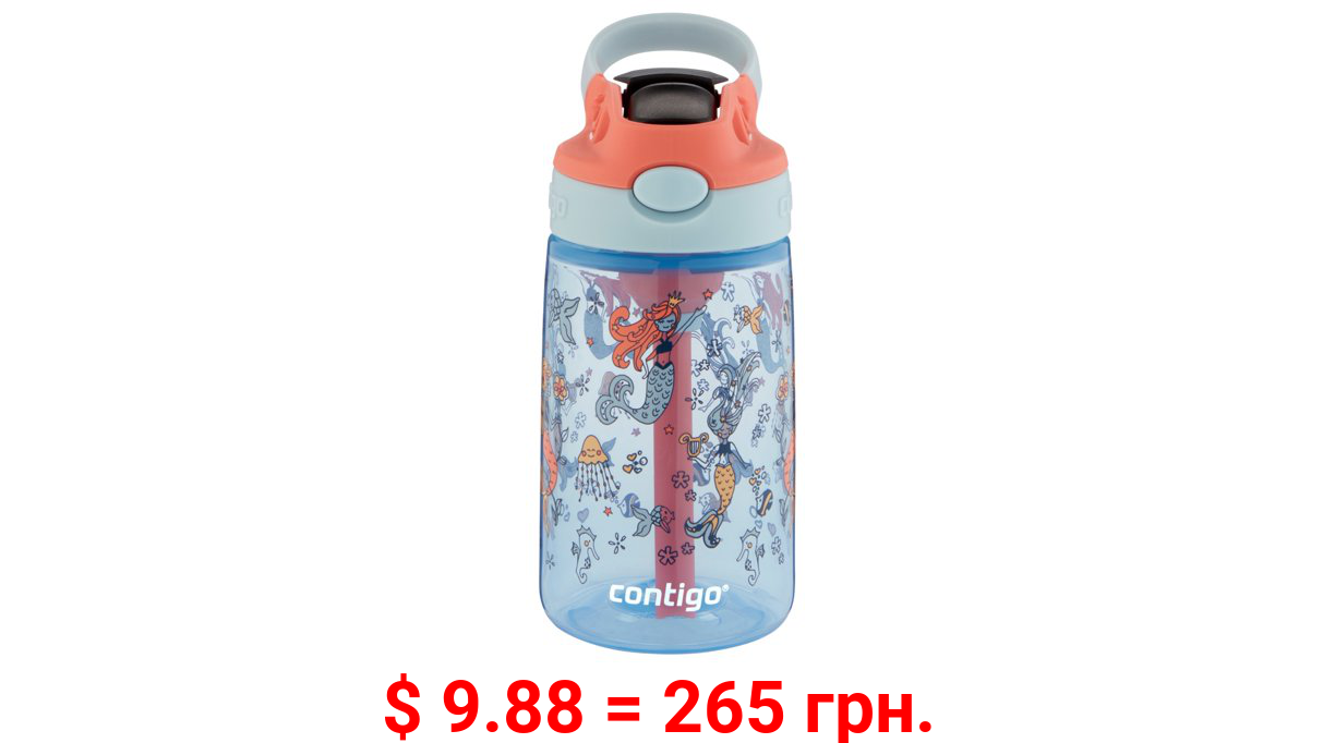 Contigo Kids Water Bottle with Redesigned AUTOSPOUT Straw, 14 oz., Mermaids