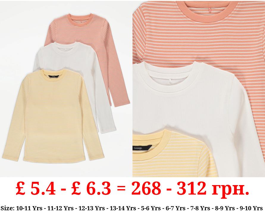 Striped Long Sleeve Tops 3 Pack