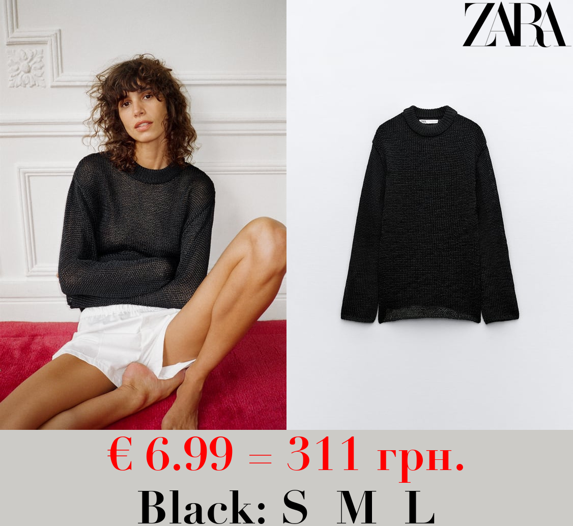 METALLIC THREAD KNIT SWEATER