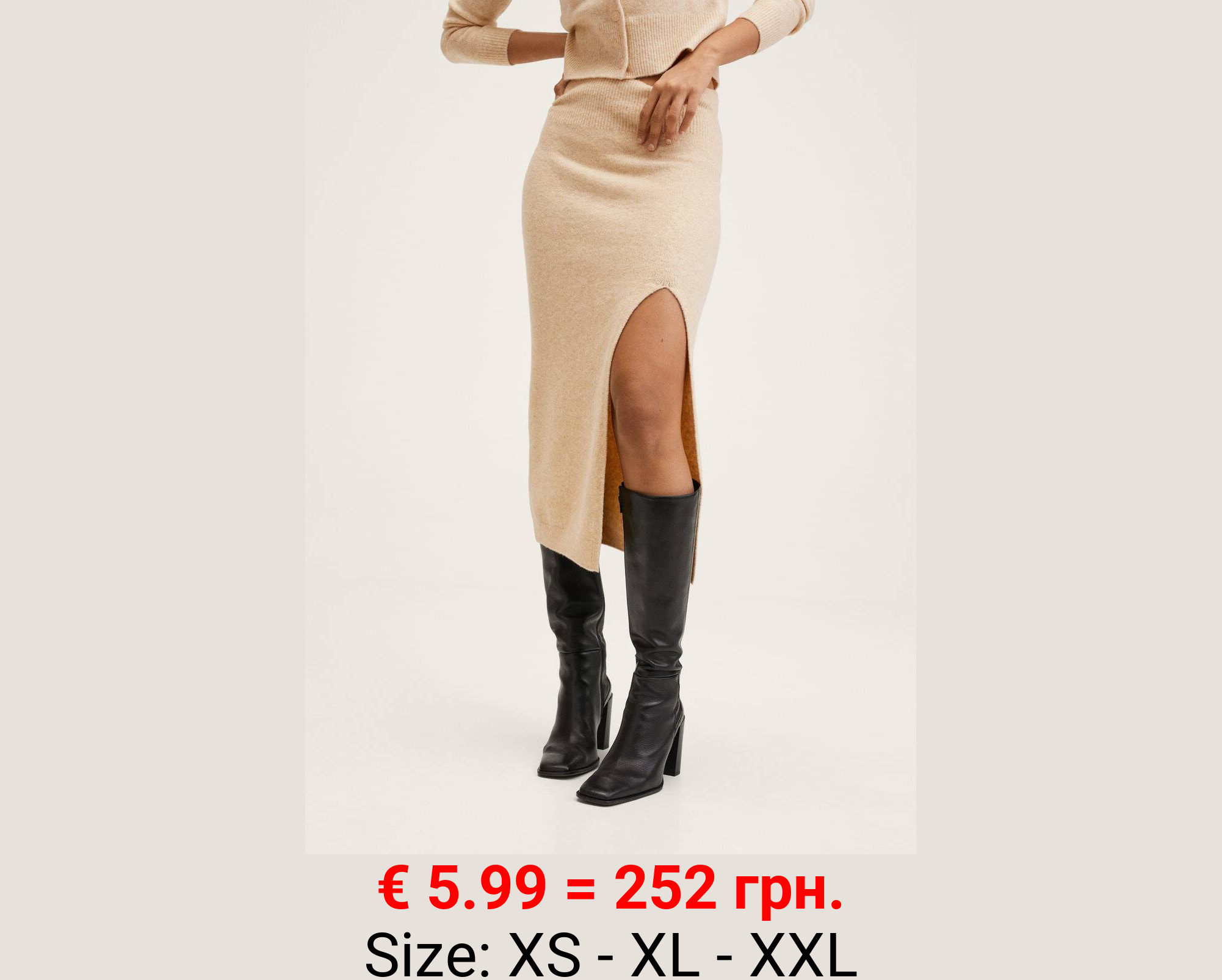 Falda punto abertura