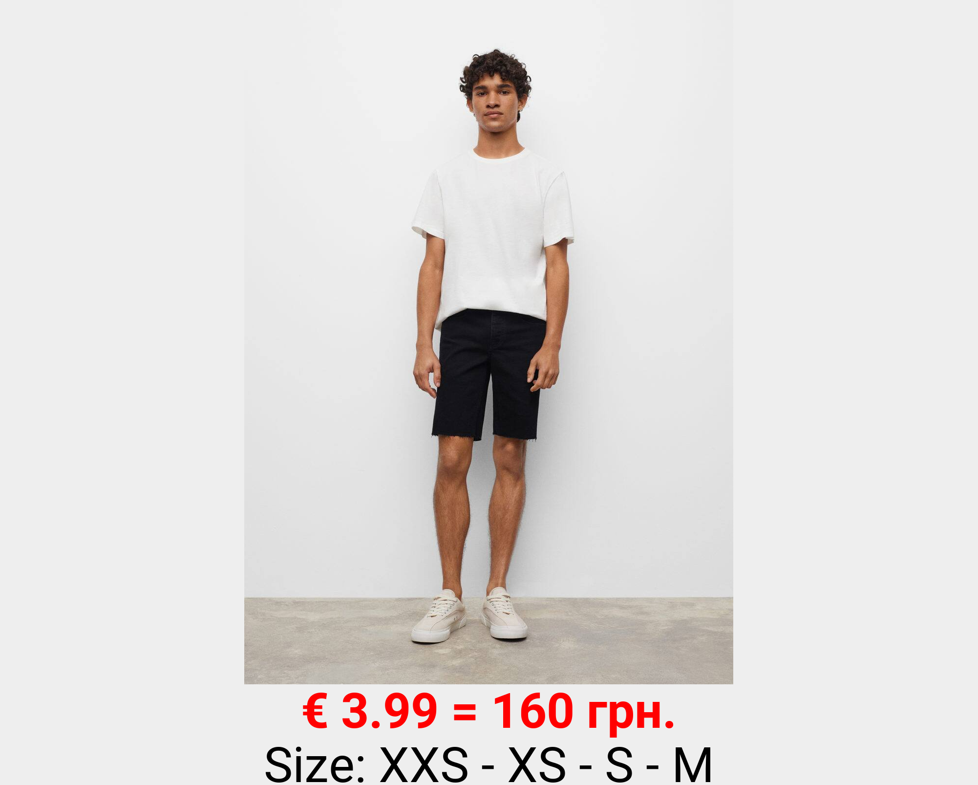 Bermudas denim bajo deshilachado