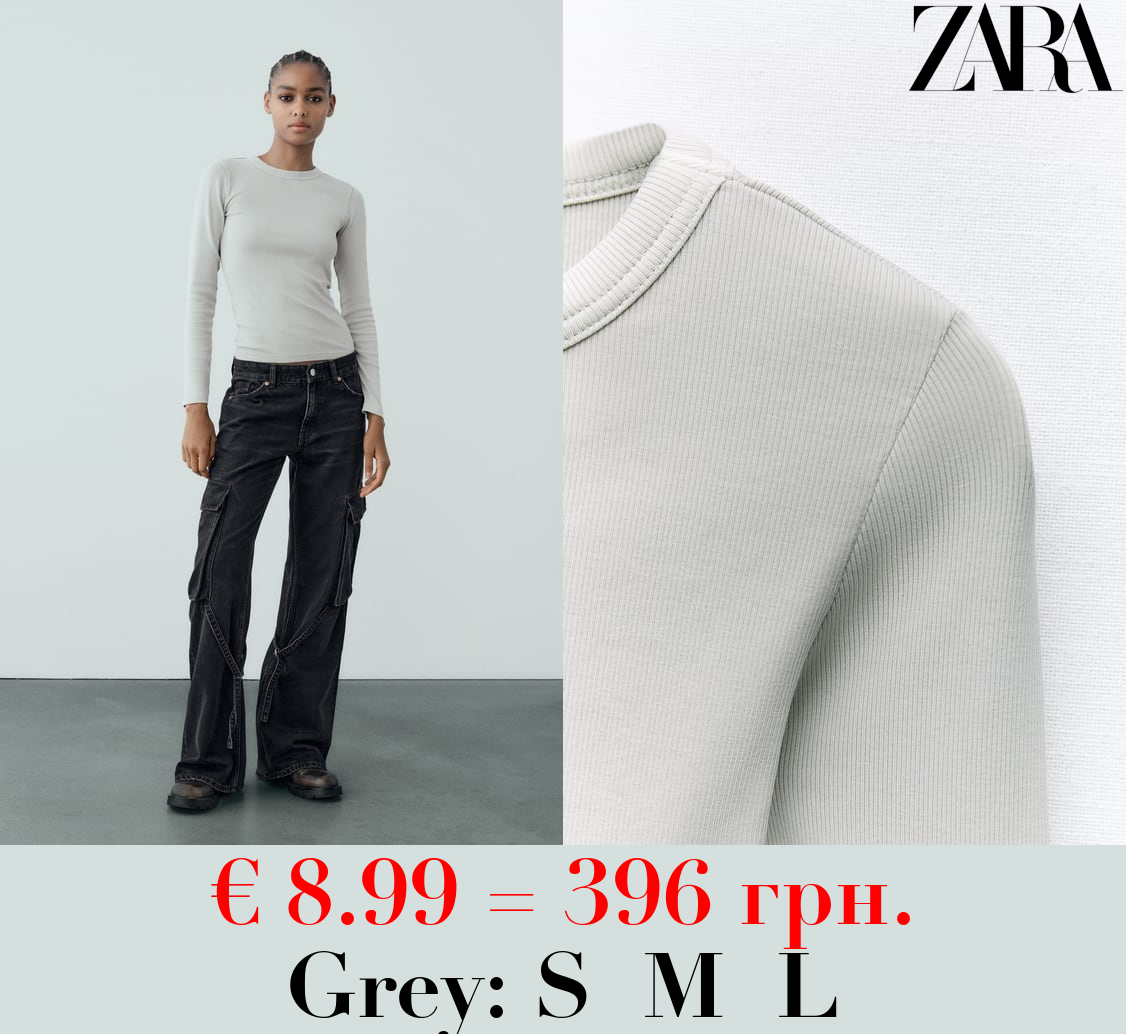 RIBBED LONG SLEEVE T-SHIRT