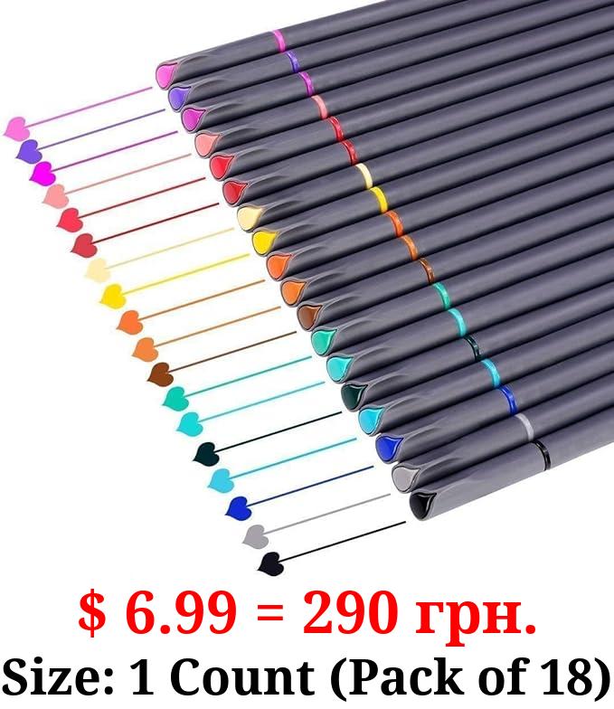 iBayam Journal Planner Pens Colored Pens Fine Point Markers Fine Tip Drawing Pens Fineliner Pen for Bullet Journaling Writing Note Taking Calendar Coloring Art Office School Supplies, 18-Pack