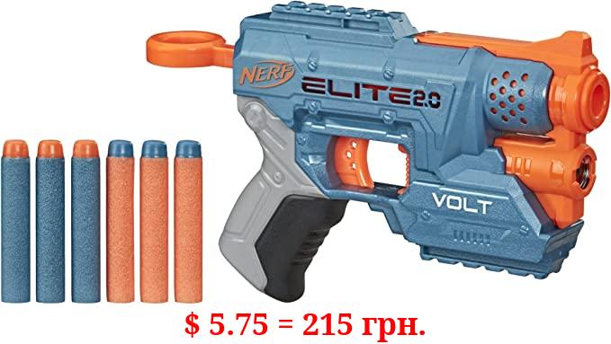 NERF Elite 2.0 Volt SD-1 Blaster -- 6 Official Darts, Light Beam Targeting, 2-Dart Storage, 2 Tactical Rails to Customize for Battle